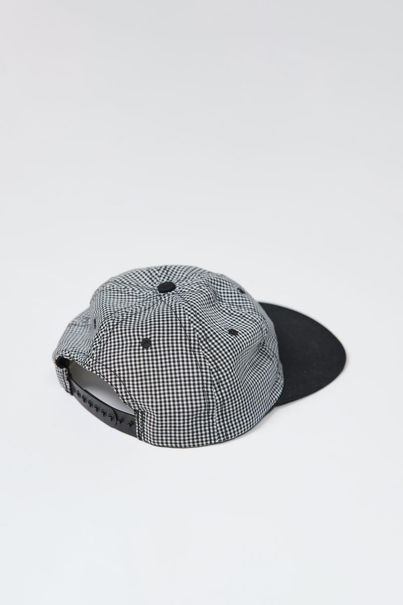 Lite Year Six Panel Gingham Cap - Black | Stylish Cotton Baseball Hat for Men & Women | Perfect for Outdoor Activities, Sports & Casual Wear