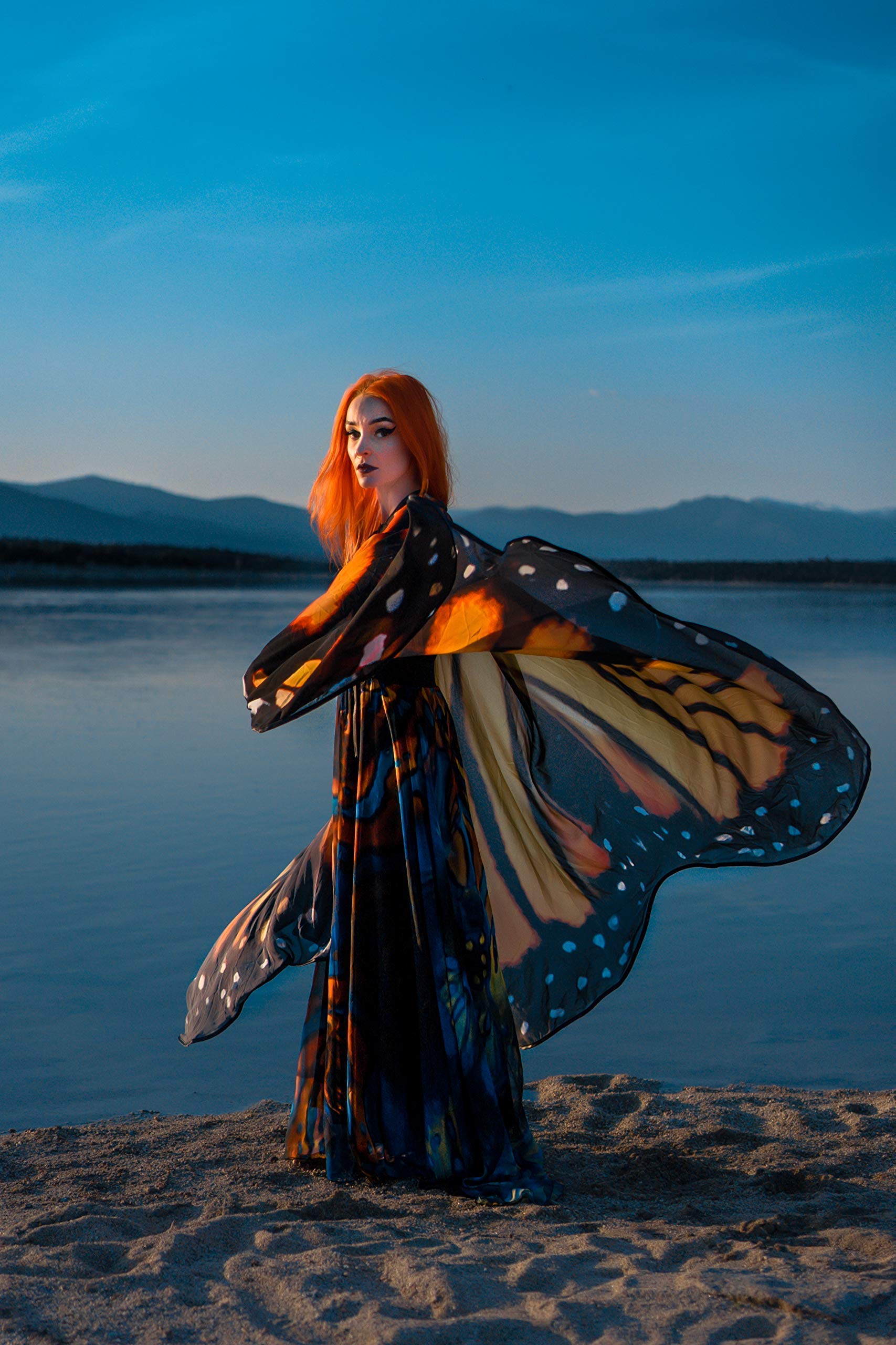 Monarch Butterfly Wings Costume - Realistic Halloween Cosplay Fairy Wings for Adults & Kids - Perfect for Halloween Parties, Cosplay Events & Fairy Themed Photoshoots