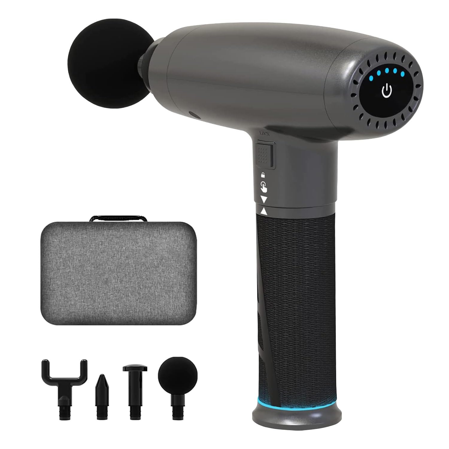 Deep Tissue Massage Gun for Athletes - Handheld Muscle Therapy Gun with 5 Adjustable Speeds, Relieves Pain, Soreness & Stiffness - Portable Back Massager (Black) | Perfect for Post-Workout Recovery, Muscle Relaxation & Home Physical Therapy