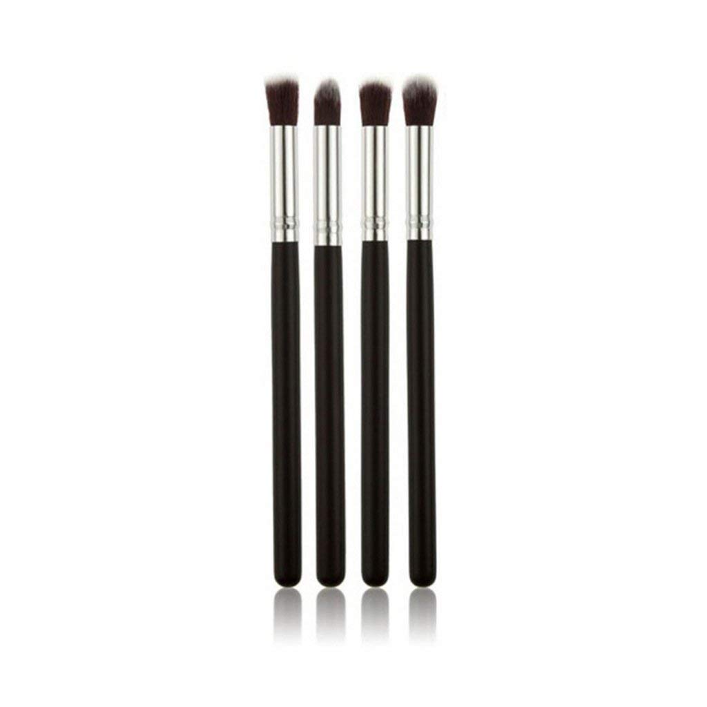 CARAPACE Soft Horse Bristle Black Pencil Brushes - 4 Piece Makeup Brush Set for Eyeshadow, Foundation & Blending | Professional Cosmetic Tools for Makeup Artists & Beginners (Perfect for Daily Use, Travel & Professional Makeup Kits)