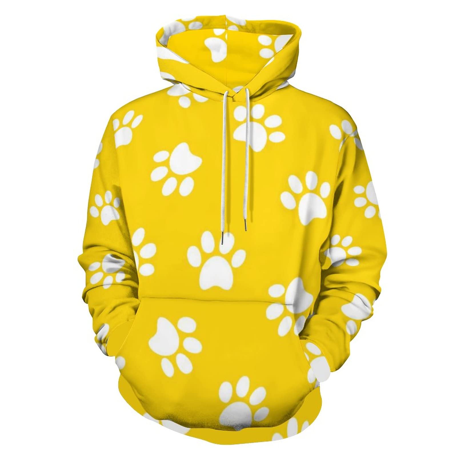 Animal Paws Pattern Hoodie for Men & Women - Cozy Fleece Pullover with Kangaroo Pocket | Perfect for Casual Wear, Outdoor Activities & Gifts