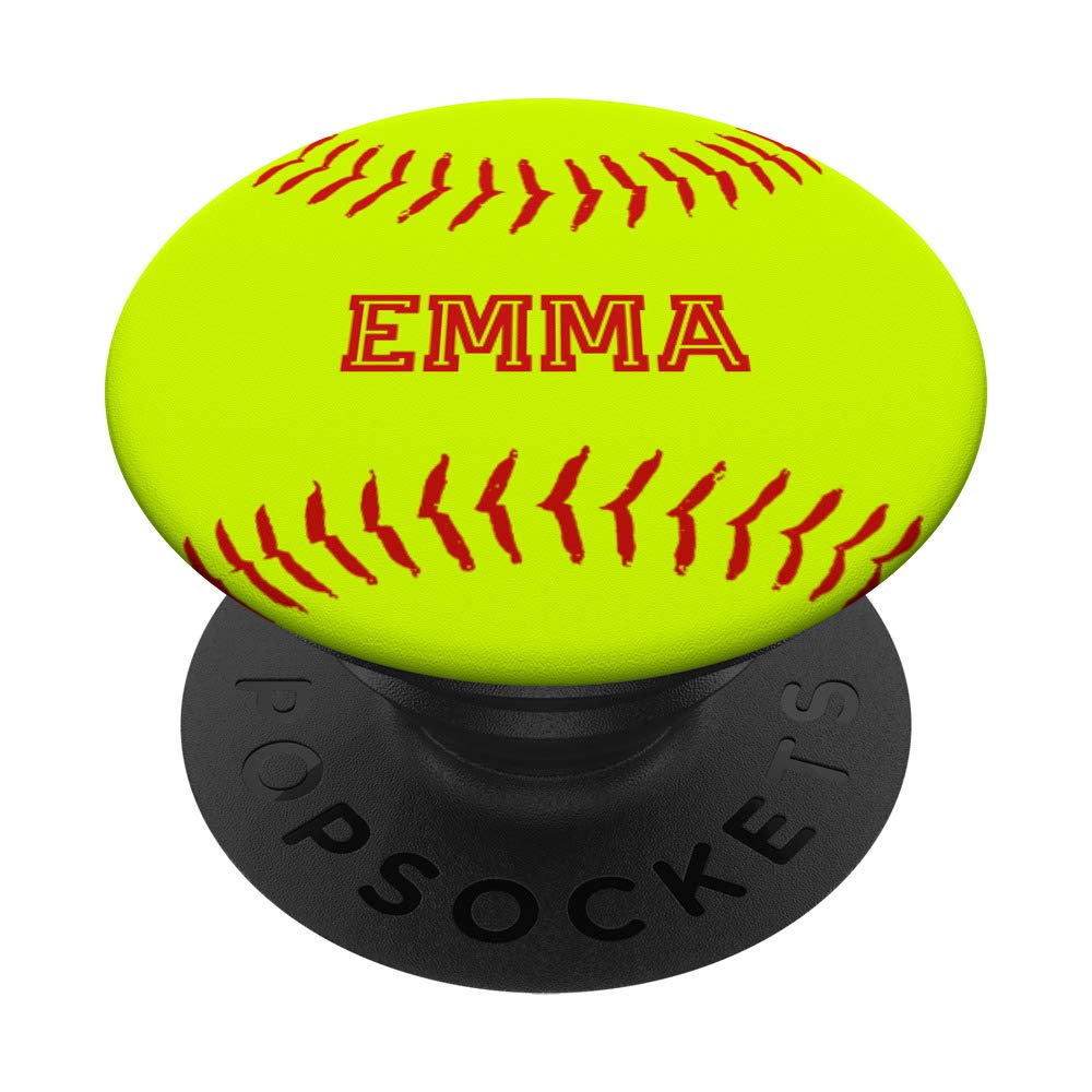 Personalized Emma Softball Player PopSockets Grip & Stand - Custom Name Phone Holder for iPhone, Samsung & Tablets - Perfect Gift for Athletes, Sports Fans & Softball Players