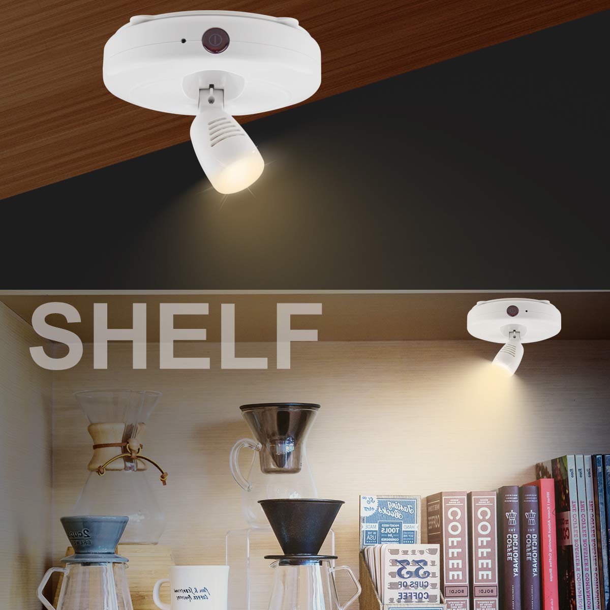 Wireless LED Spotlights with Remote - Dimmable Battery Operated Art Lights for Wall Display, Rotatable Head Stick-On Picture Lights for Posters, Dartboards & Artwork (2-Pack) - Perfect for Home Gallery, Office Decor & Retail Displays