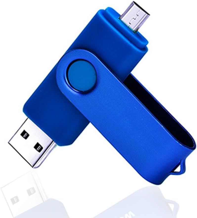 32GB USB 2.0 Flash Drive with Dual OTG Function - Portable Memory Stick for Smartphones & Computers (Blue) - Perfect for File Transfer, Data Backup & Mobile Storage