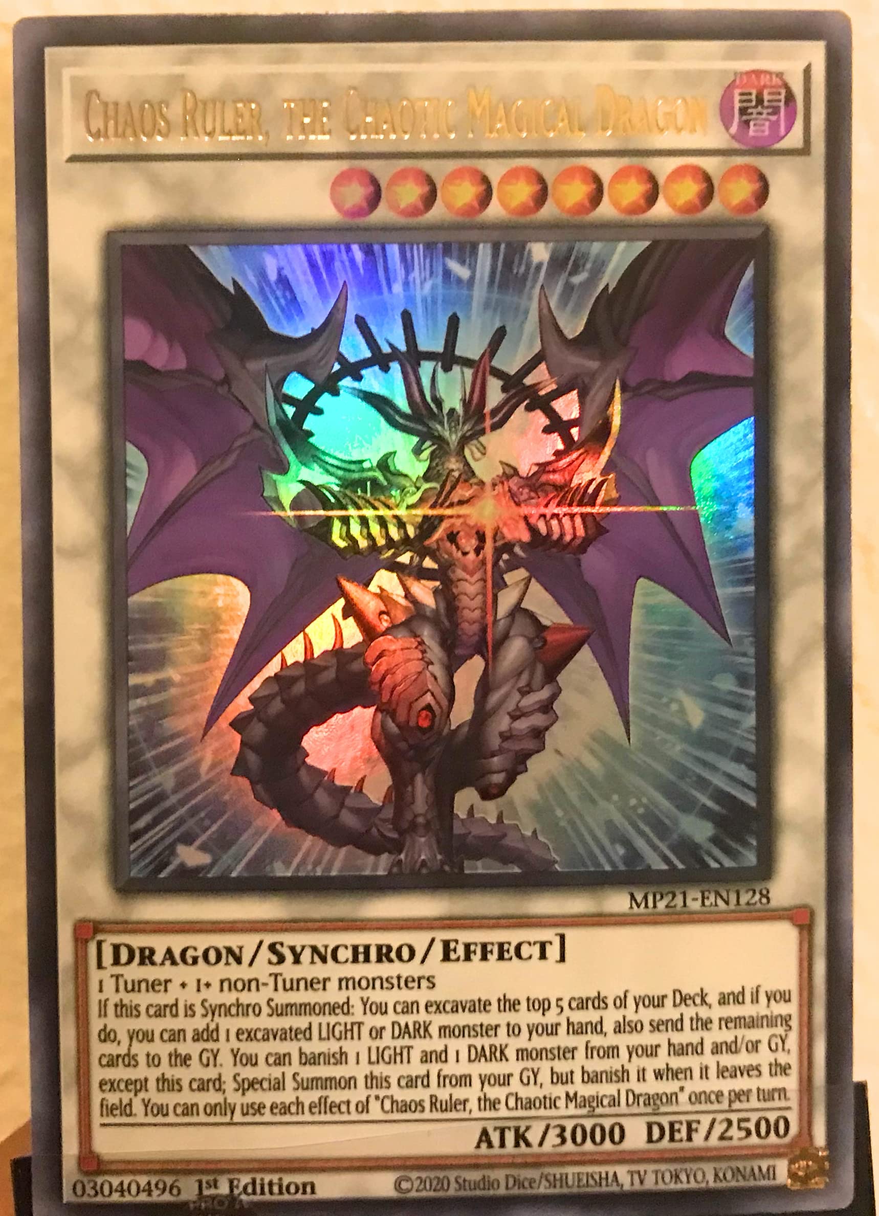 Chaos Ruler The Chaotic Magical Dragon Ultra Rare 1st Edition MP21-EN128 - Collectible Trading Card for Yu-Gi-Oh! Tournaments & Strategy Decks