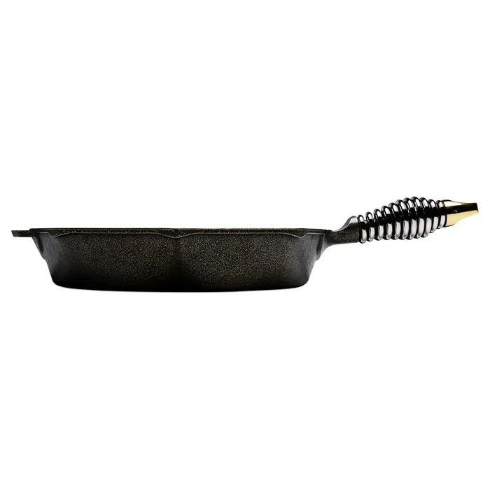 Premium Finex Cast Iron Skillet 12 Inch - Pre-Seasoned, Heavy Duty Cookware for Stovetop, Oven & Grill - Perfect for Searing, Baking & Camping Cooking