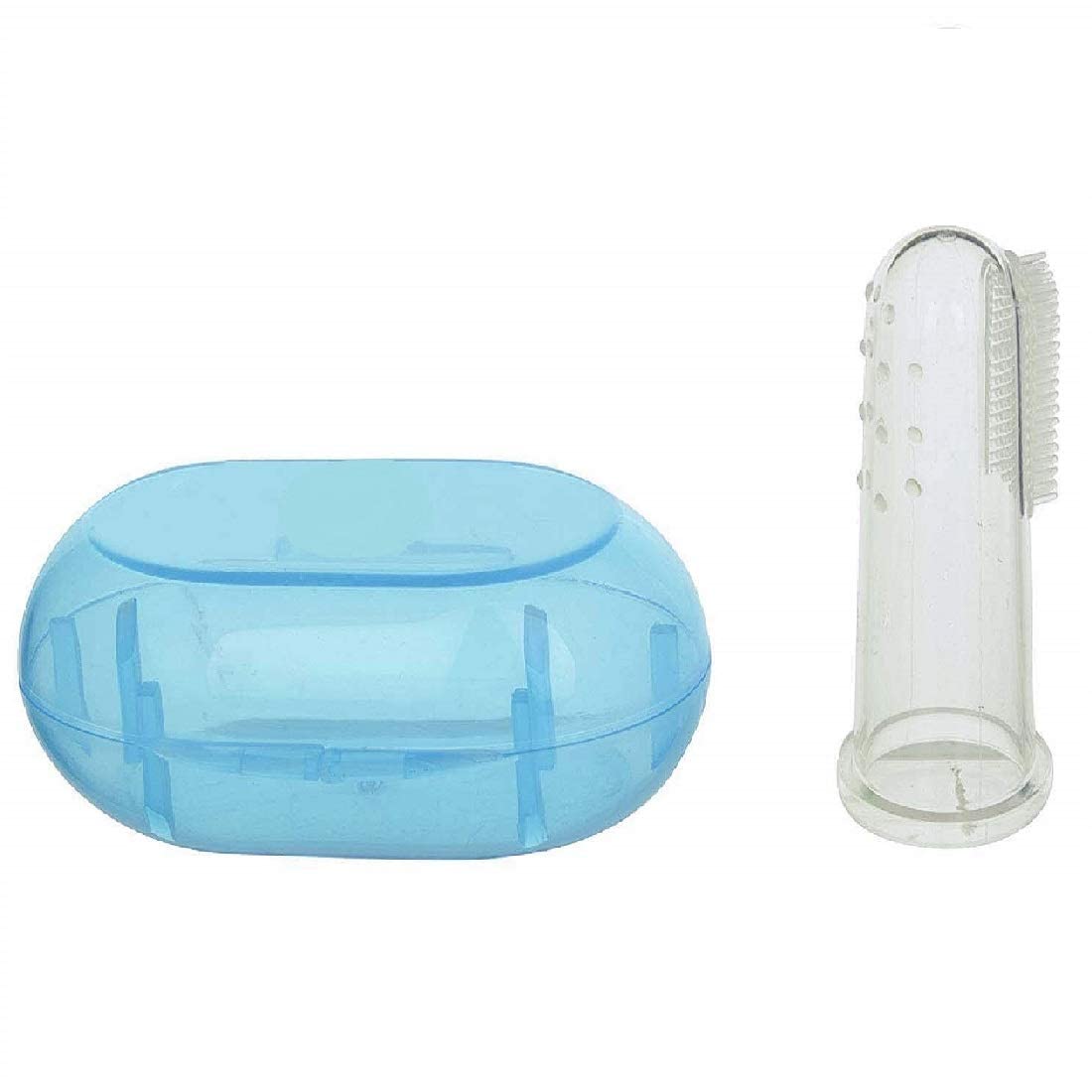 Baby Silicone Food Feeder & Fruit Feeder Nibbler with Finger Brush & Tongue Cleaner - 3-Pack Multicolor for Safe Baby-Led Weaning & Teething Relief - Perfect for Infants 6-12 Months at Home or Travel