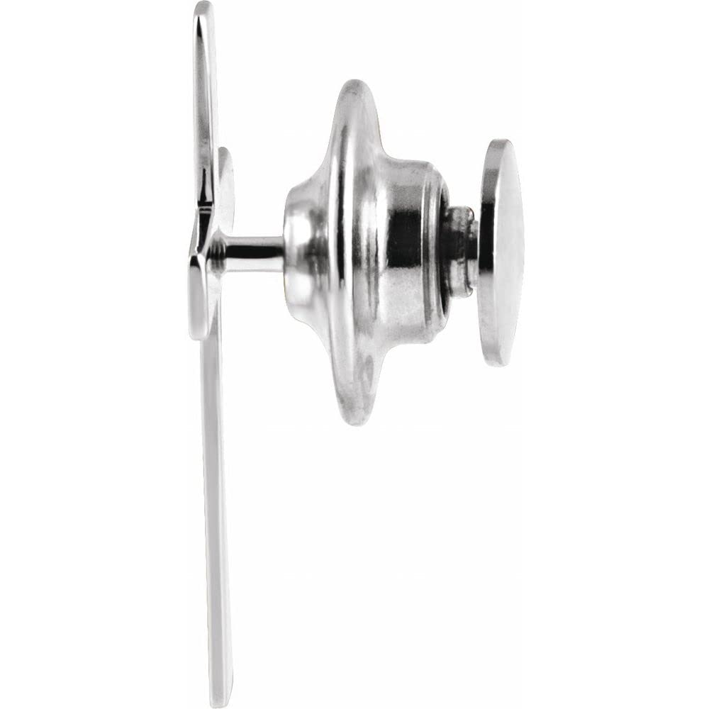 14K White Gold Cross Lapel Pin - Elegant Fine Jewelry for Women, Perfect Gift for Her - Ideal for Weddings, Church Events & Special Occasions