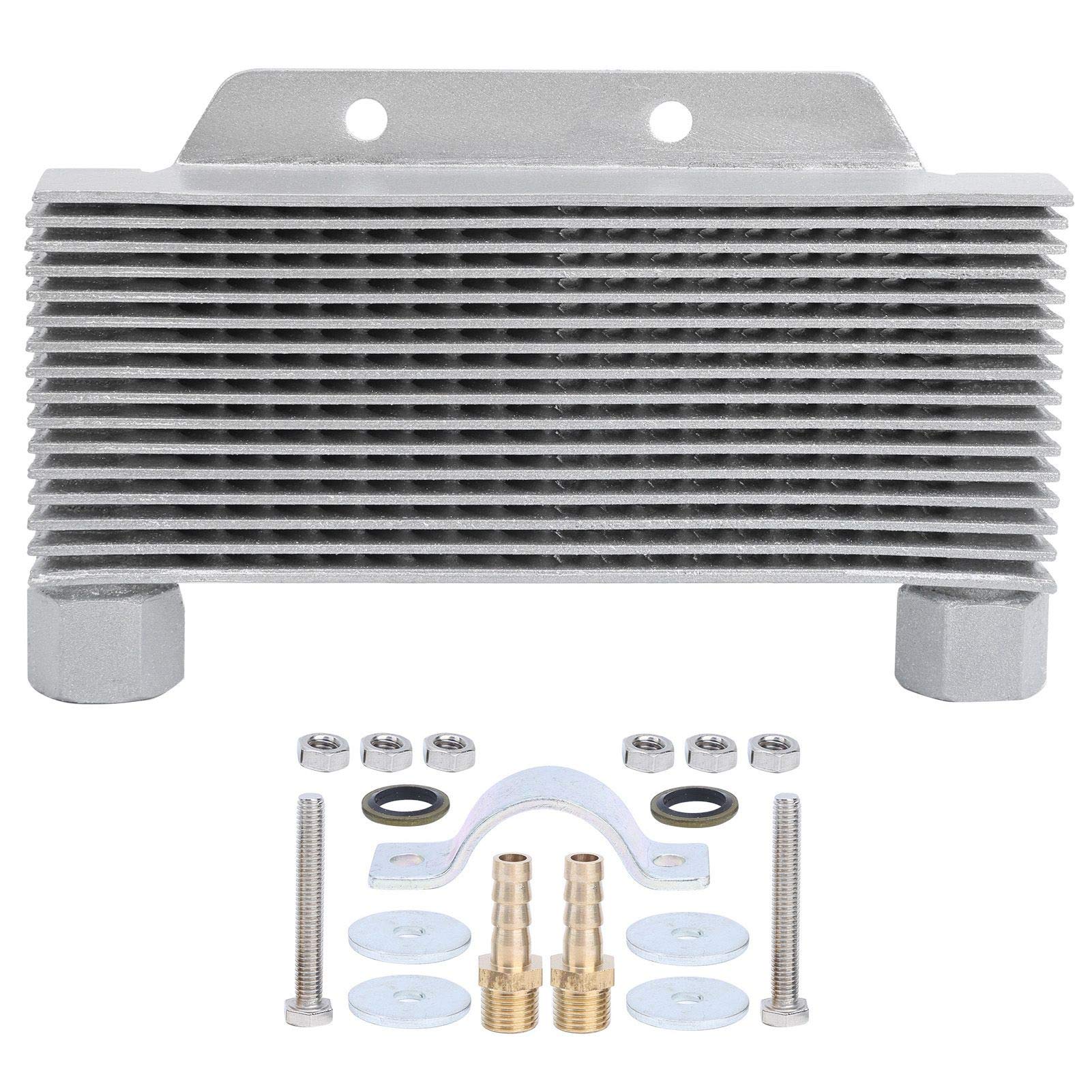 Akozon Universal Stacked Plate Oil Cooler - High Performance Transmission & Engine Oil Cooler Radiator for 125CC-250CC Motorcycles, ATV, Dirt Bike | Perfect for Off-Road, Racing & Extreme Temperature Conditions