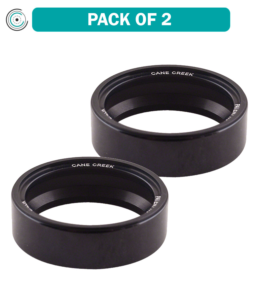 2 Pack Cane Creek 110 Series 10mm Interlok Spacer - Black Aluminum Headset Spacer for Mountain & Road Bikes - Perfect for Bike Maintenance & Upgrades