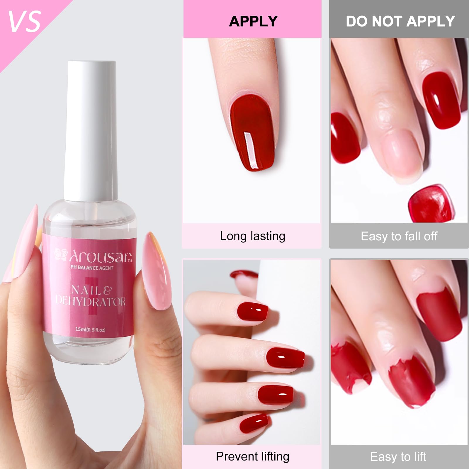 Nail Prep Dehydrator & Bond Primer for Acrylic Nails - Strong Adhesion, Long-Lasting Manicure | Perfect for Salon & DIY Nail Art