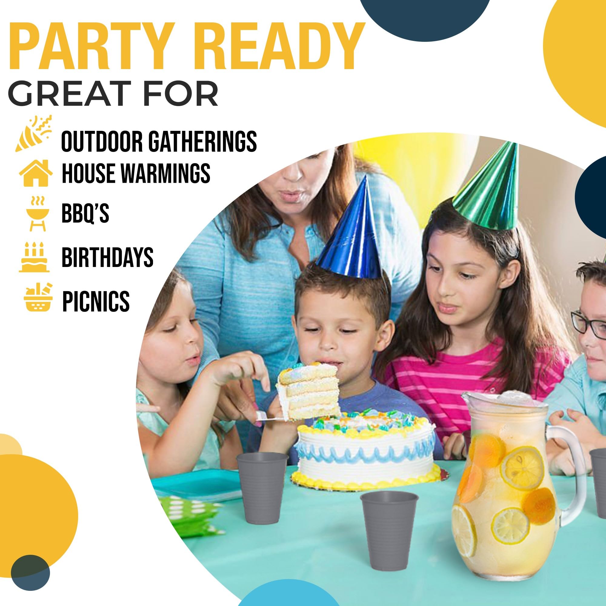 Premium 12 oz Silver Plastic Cups for Parties - 50 Pack | Elegant Disposable Drinkware for Weddings, Birthdays & Events | BPA-Free Party Cups | Ideal for Cocktails, Sodas & Everyday Beverages | Perfect for Home, Office & Outdoor Gatherings