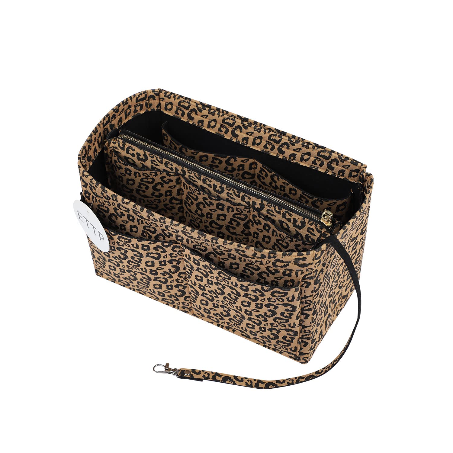 Premium Felt Purse Organizer Insert with Metal Zipper - Handbag Organizer for Speedy, Neverfull & Tote Bags (7 Colors, 5 Sizes) - Perfect for Travel, Work & Daily Organization