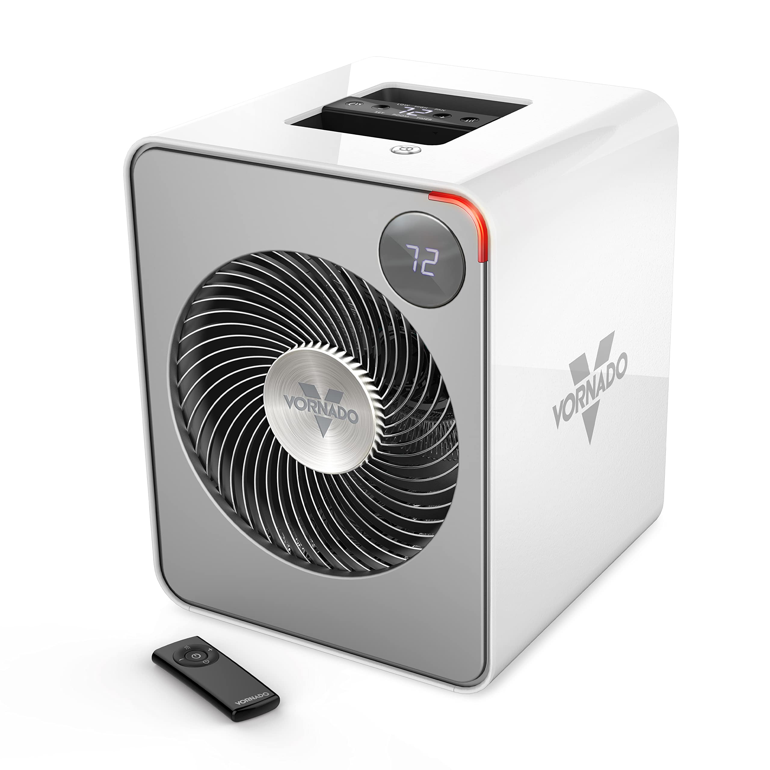 Vornado VMH500 Whole Room Metal Space Heater with Auto Climate Control, 2 Heat Settings & Adjustable Thermostat, 12-Hour Timer & Remote - Perfect for Bedroom, Office, and Home Use (Ice White)