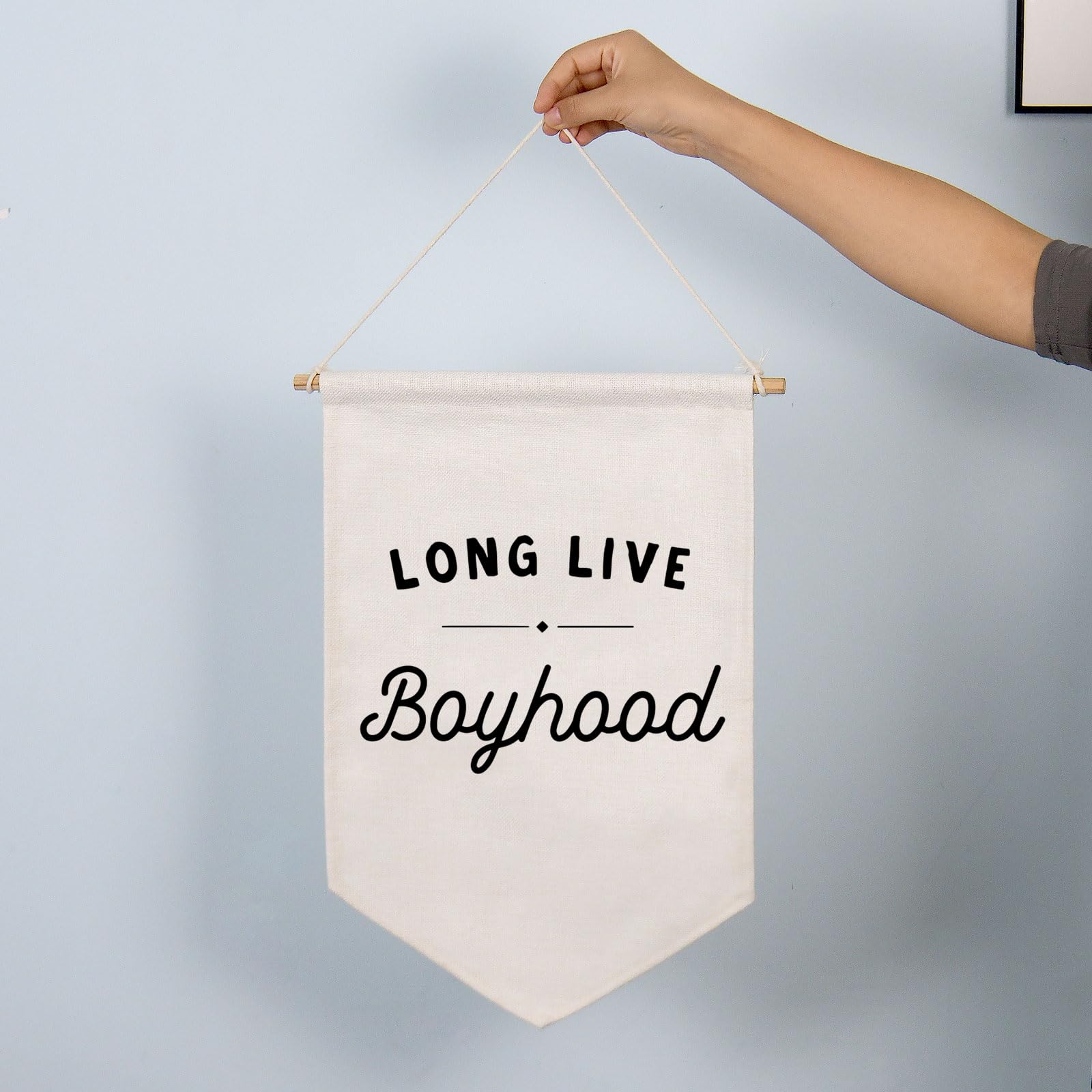 Long Live Boyhood Pennant Flag - Boho Wall Art Banner for Kids Room, Nursery & Playroom Decor - Perfect for Boys Bedroom, Brother's Room & Nursery Wall Decor - Ideal for Birthday Parties, Baby Showers & Themed Room Design