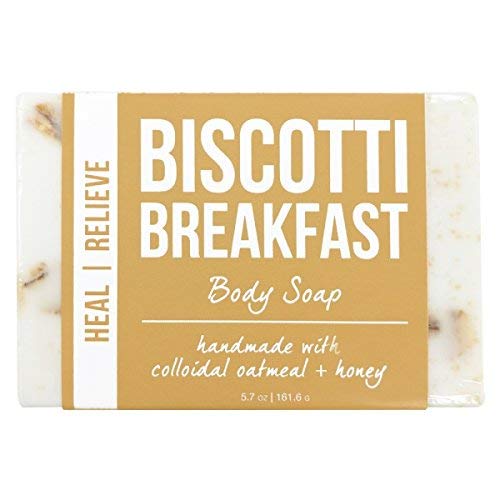 Mojo Spa Biscotti Breakfast Gift Set - 2 Natural Handmade Bath & Body Products for Women | Exfoliating Face & Body Scrub with Moisturizing Soap | Perfect for Self-Care, Spa Day & Birthday Gifts