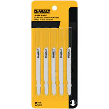 DEWALT DW3776 5-Piece 3-Inch 24 TPI T-Shank Metal Cutting Cobalt Steel Jigsaw Blades - Perfect for Cutting Metal, Aluminum, and Steel in Construction & DIY Projects