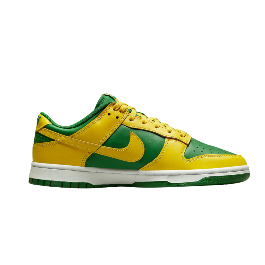 Nike Dunk Low Retro Reverse Brazil Sneakers - Apple Green, Yellow Strike & White Colorway | Casual Streetwear & Basketball Shoes for Men & Women | Perfect for Everyday Wear, Gym & Sports