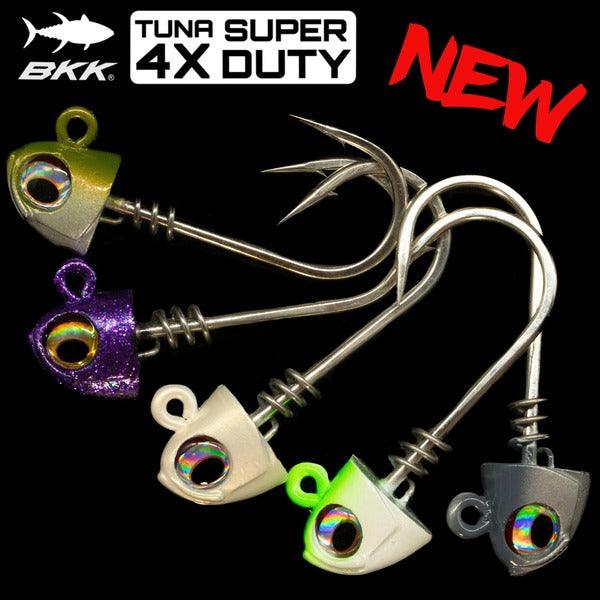 NLBN No Live Bait Needed Tuna 4x Super Duty Screw Lock Jig Heads - Saltwater Fishing Lures for Tuna, Mahi Mahi & Offshore Game Fish | Perfect for Deep Sea Fishing & Boat Angling