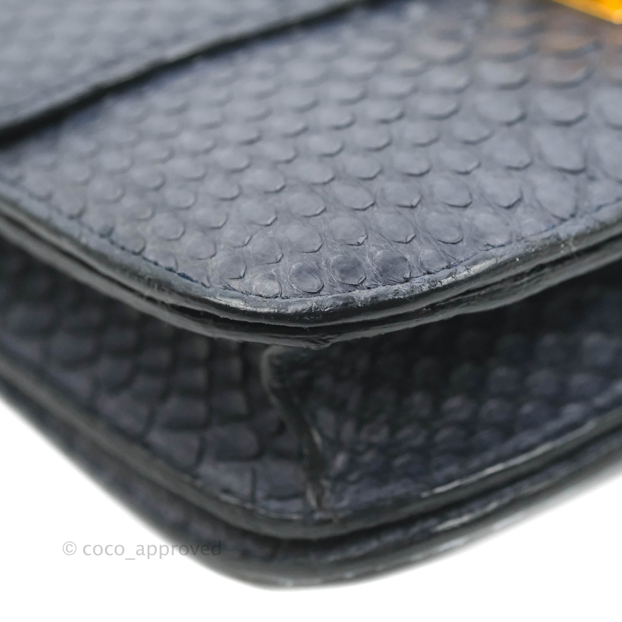 Celine Medium Classic Box Bag in Grey Blue Python Leather with Gold Hardware - Perfect for Work, Travel & Evening Events