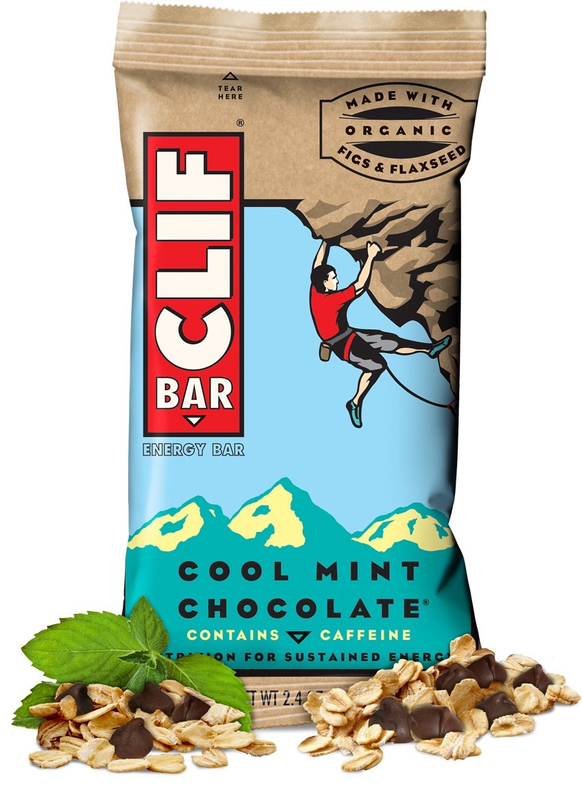 CLIF ENERGY BAR 36 Count - Cool Mint Chocolate Flavor | High Protein Snack Bars for Hiking, Camping & Outdoor Activities | Gluten Free & Organic Energy Bars