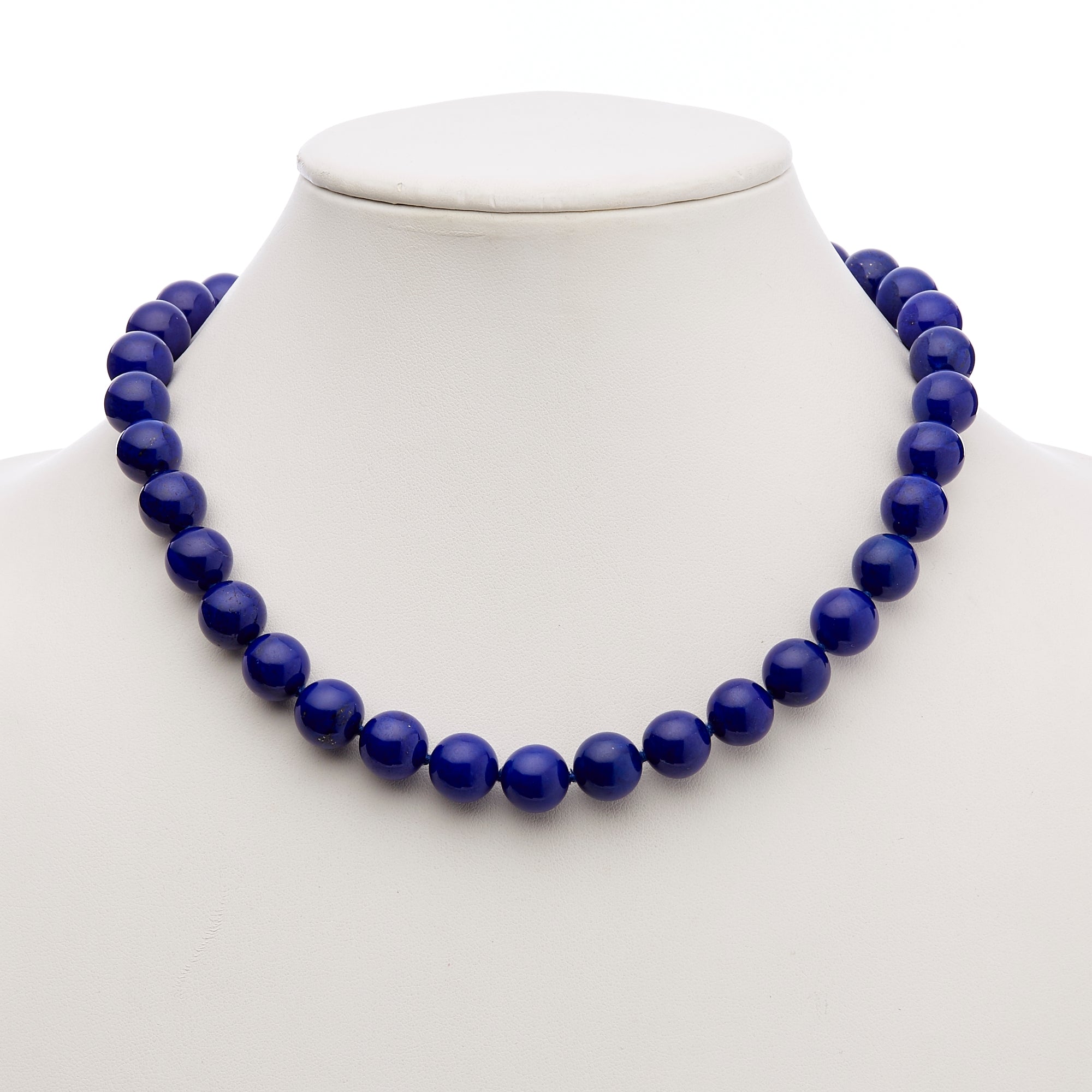 12mm Lapis Lazuli Beaded Necklace for Women - Genuine Stone Jewelry Gift for Meditation, Healing & Spiritual Energy