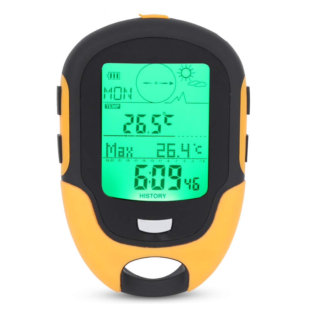 OUKENS FR500 Outdoor Multifunctional Fishing Altimeter with Barometer and Thermometer - Perfect for Fishing, Hiking, Camping and Outdoor Adventures