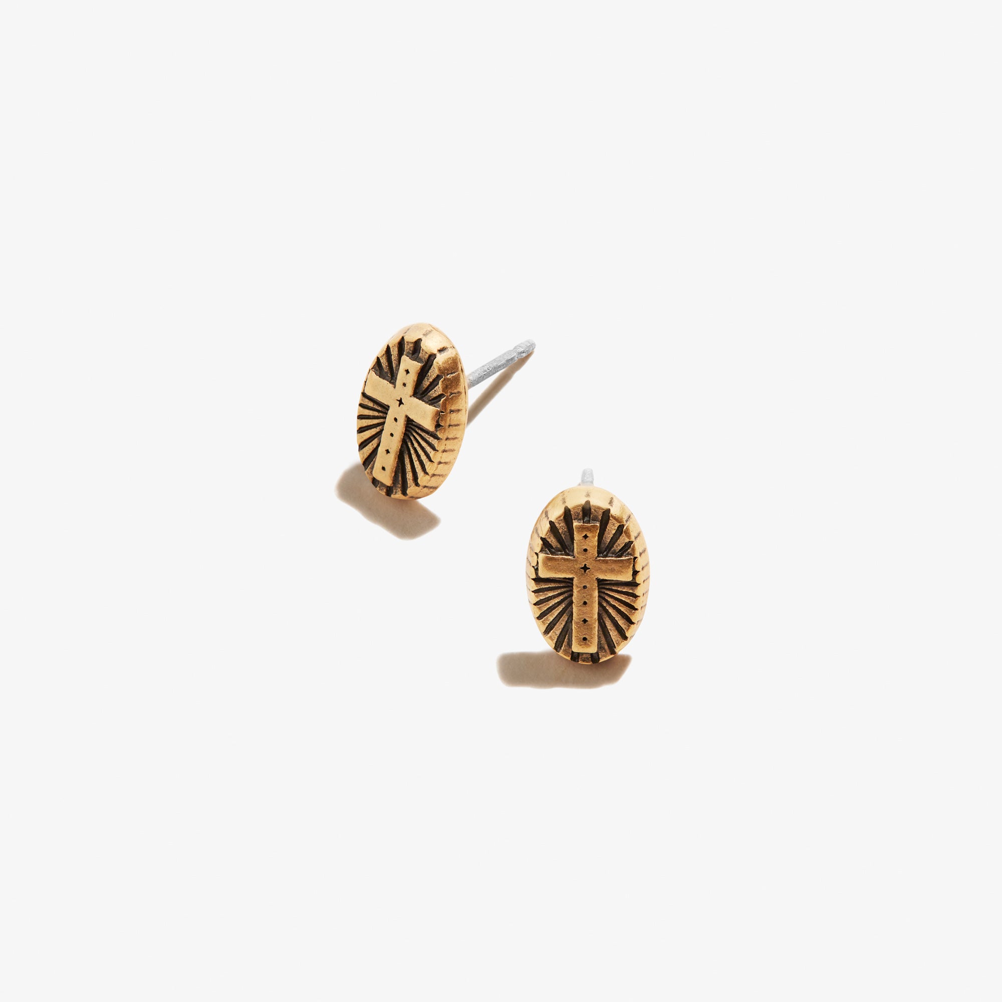 Elegant Cross Embossed Stud Earrings for Women - Hypoallergenic Stainless Steel Jewelry - Perfect for Daily Wear, Gift Giving & Special Occasions