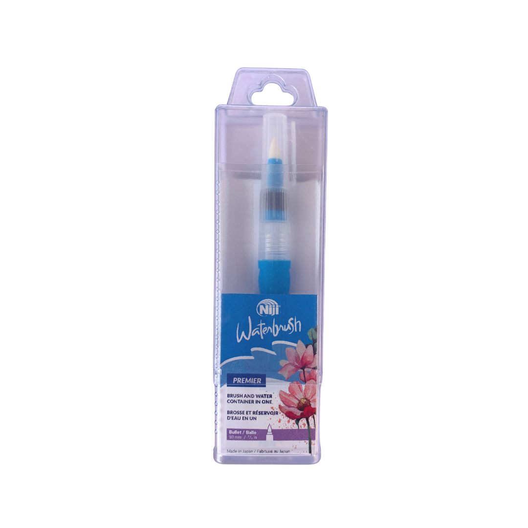 Niji Premier Waterbrush Bullet (KWBP30) - Professional Watercolor Brush for Artists, Travel & Outdoor Painting