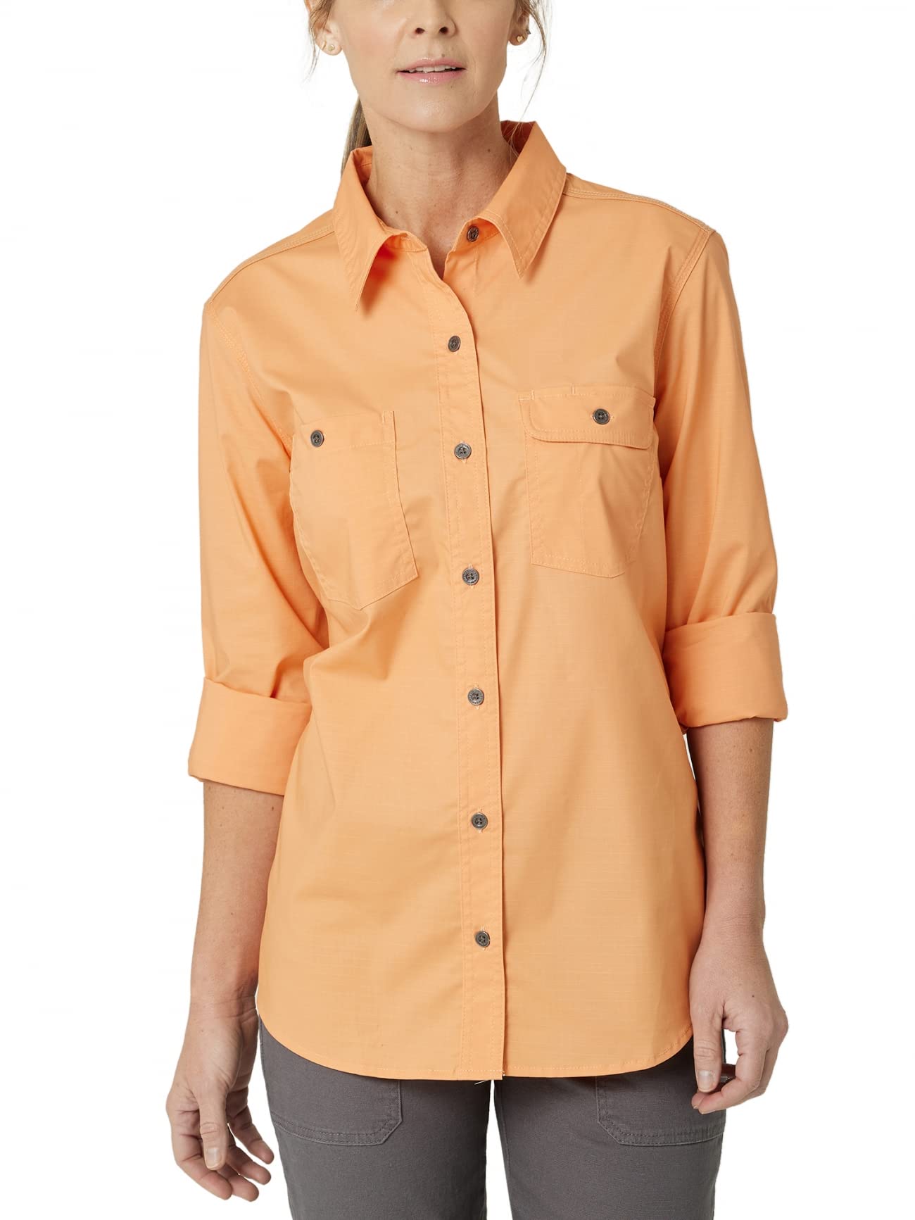 Wrangler Women's Vented Button Down Work Shirt - Comfortable & Breathable for Outdoor Work, Hiking & Casual Wear