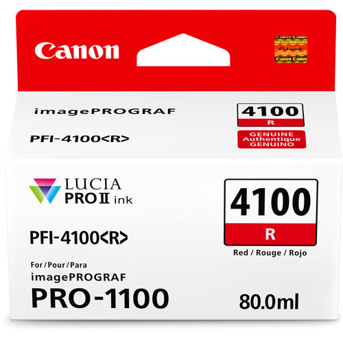 Canon PFI 4100 Red Pigment Ink Tank (80mL) - High-Quality Ink for Canon Printers | Perfect for Photo Printing, Documents & Arts