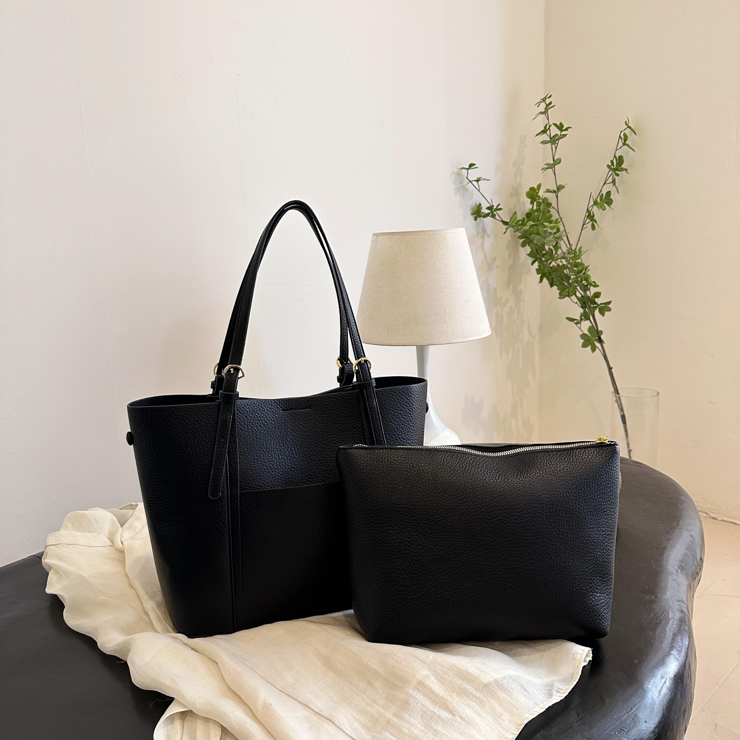 Stylish Vegan Leather Tote Bags for Women - Medium Designer Handbags & Shoulder Purses for Work, Travel & Everyday Use
