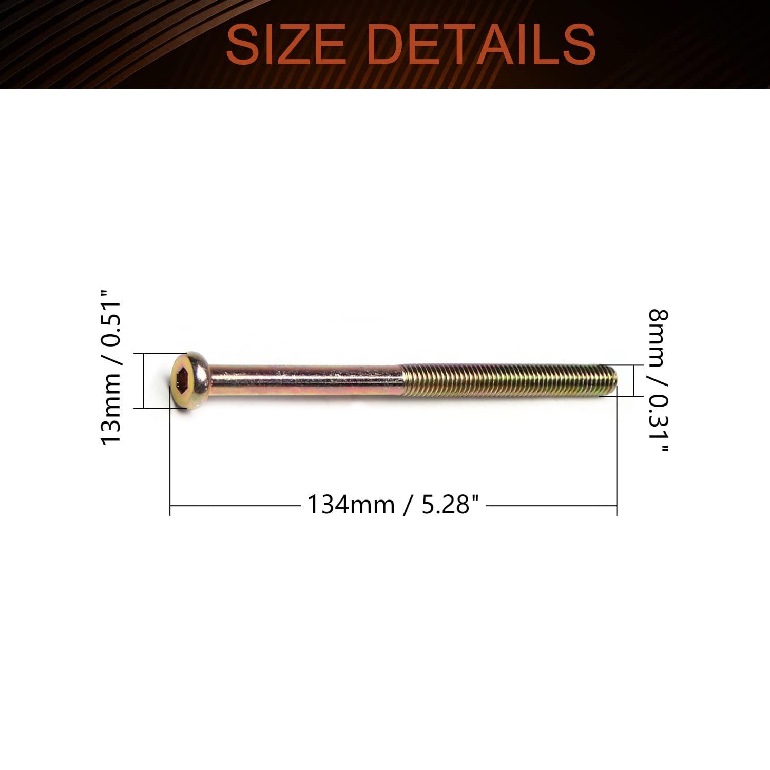 M8-1.25x110mm Hex Socket Flat Head Screws - Carbon Steel Furniture Bolts (10pcs) for DIY & Home Improvement