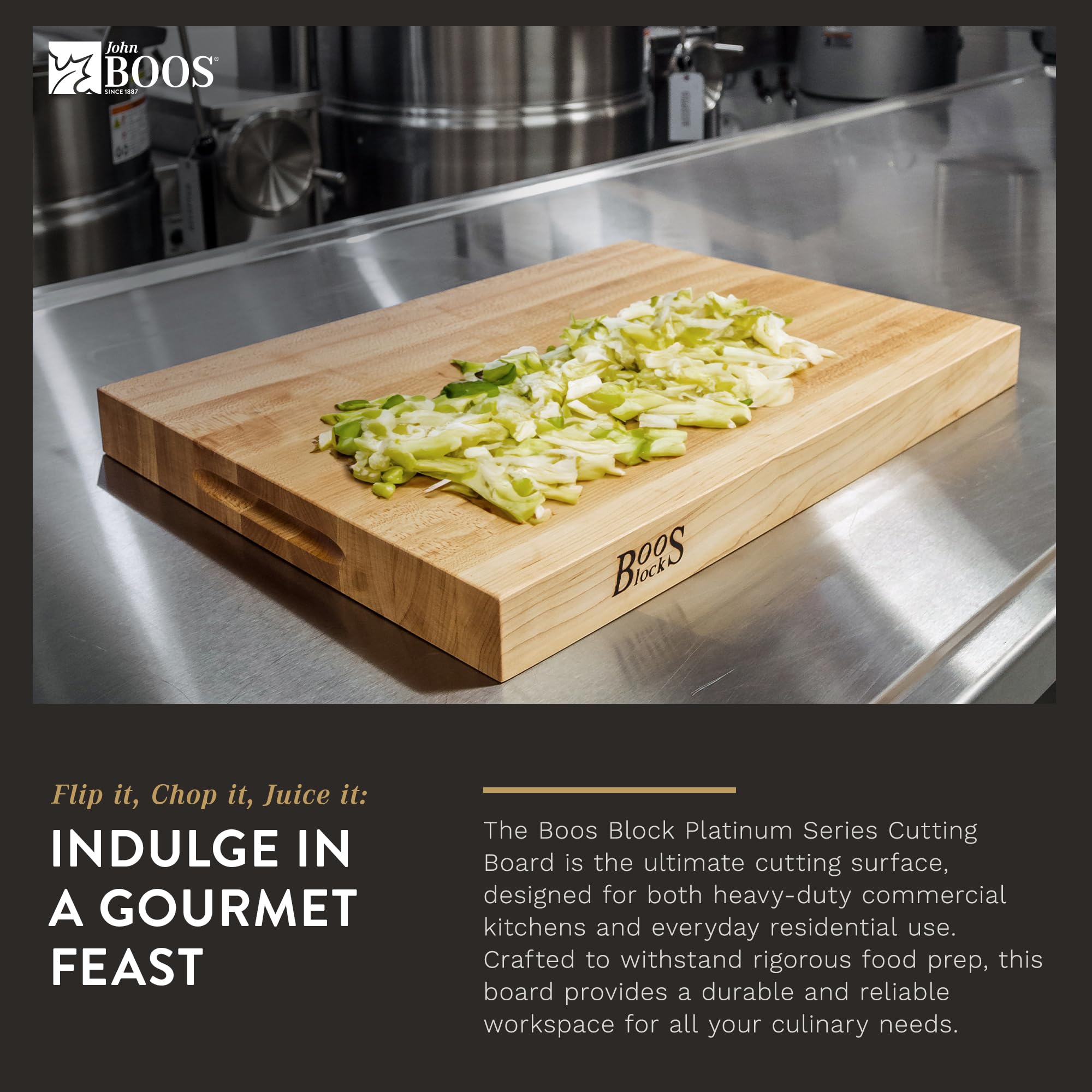 Premium John Boos Platinum Series Reversible Maple Wood Cutting Board - 18