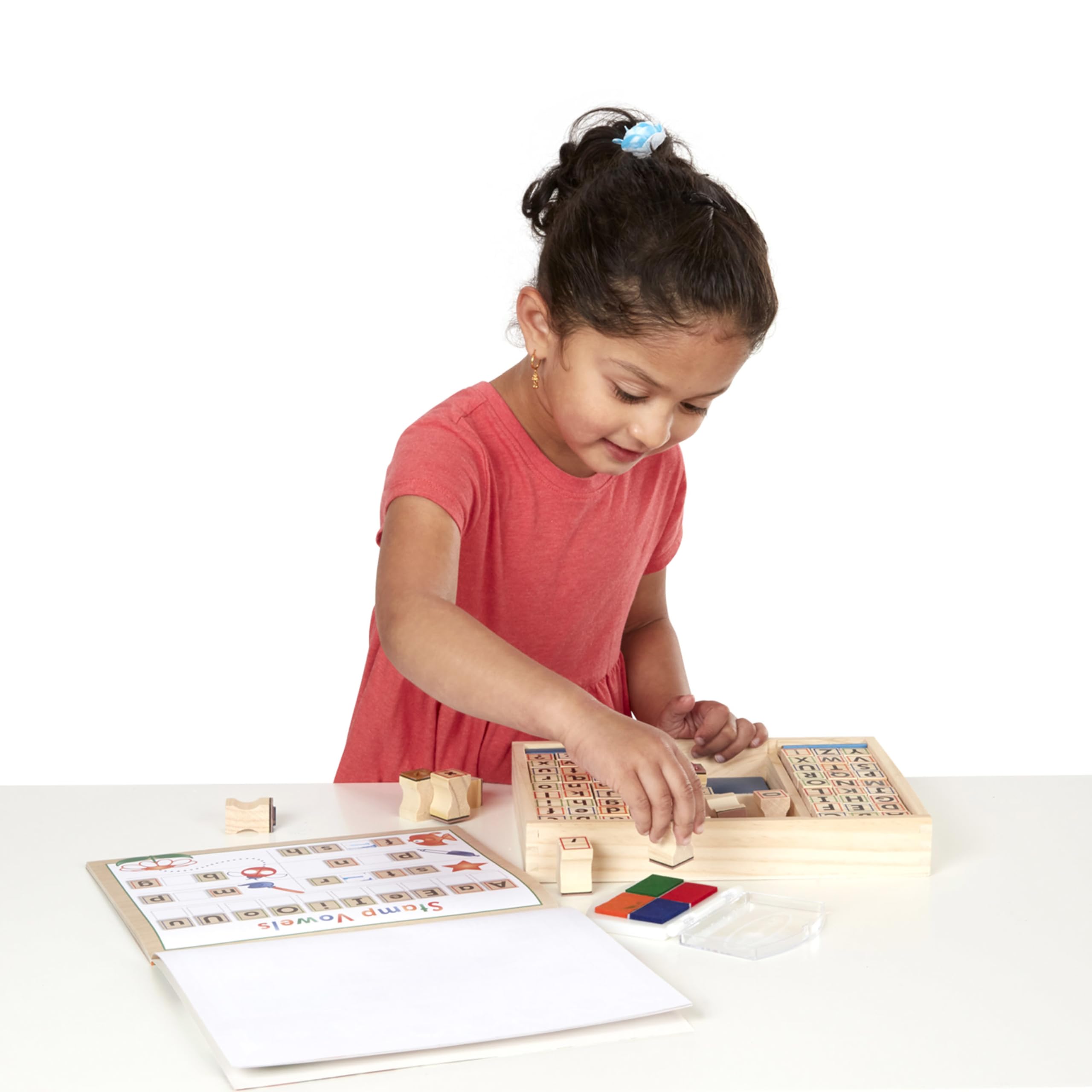 Melissa & Doug Wooden ABC 123 Stamp Set for Kids - Arts & Crafts Learning Fun