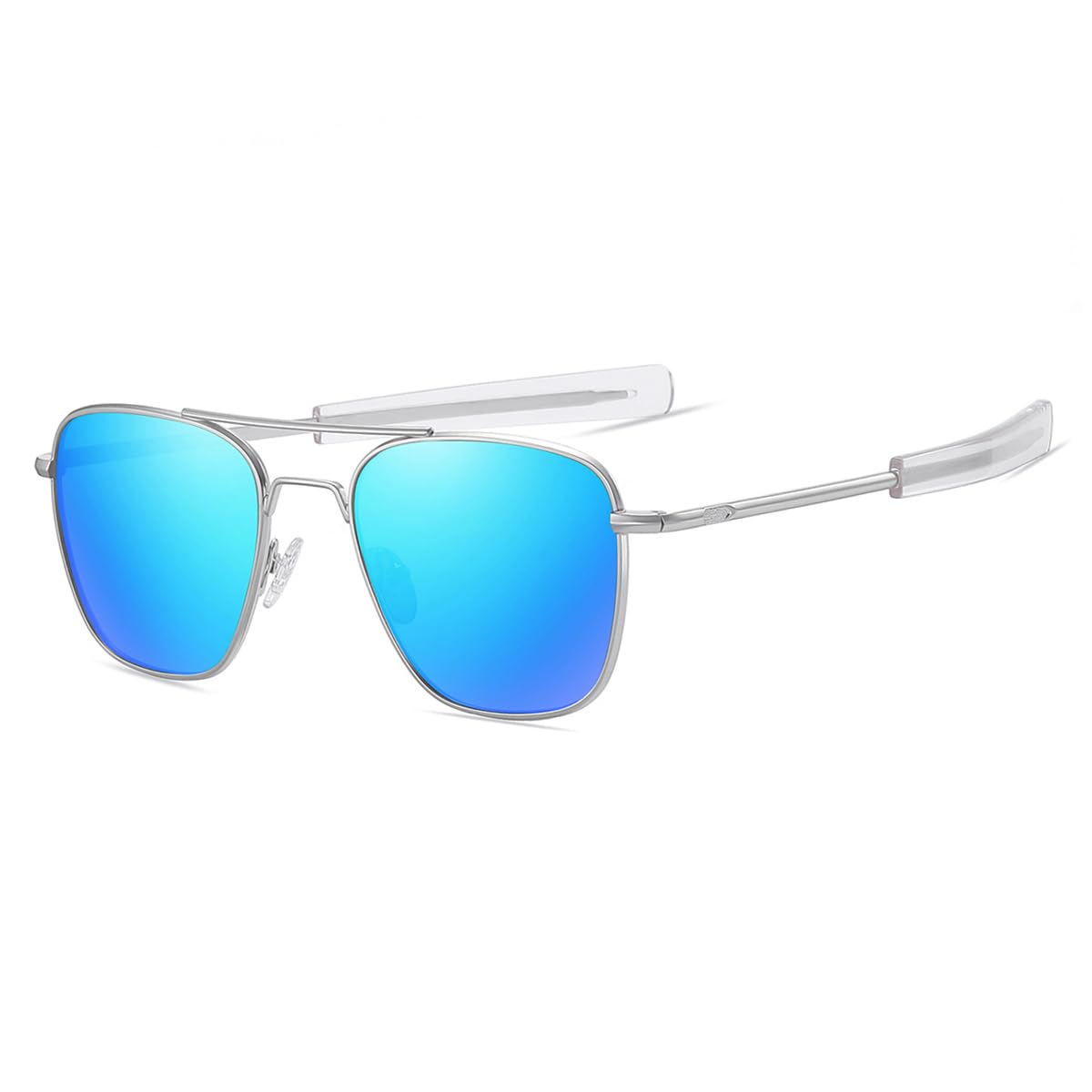 Gleyemor Polarized Square Aviator Sunglasses for Men - Retro Military Tough Guy Style UV Protection Shades for Driving, Fishing & Outdoor Activities