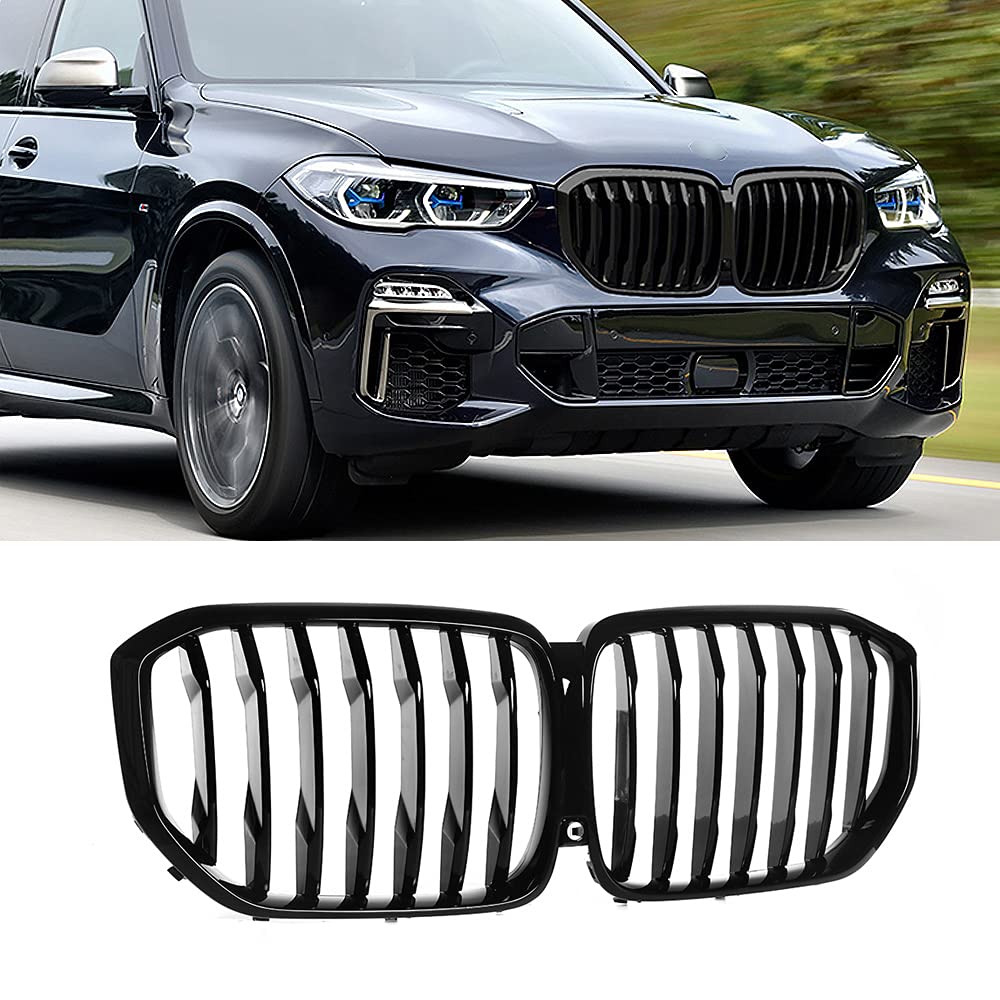 X5 G05 Grill Compatible for BMW X5 (2019-2023) | ABS Black Kidney Grille | Gloss Black Single Slat Replacement | Upgrade Your Car's Front Styling for a Sporty Look