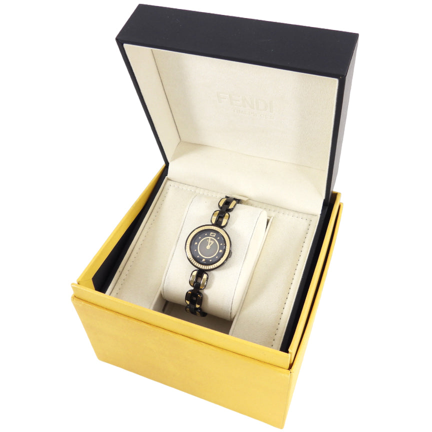 Fendi Black & Gold Two-Tone Women's Wrist Watch - Luxury Fashion Accessory for Office, Party & Special Occasions