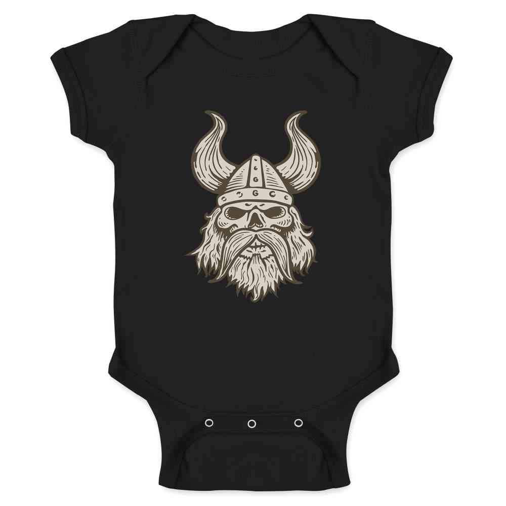 Viking Skull Helmet Graphic T-Shirt for Baby, Toddler & Kids - Boys & Girls Casual Cotton Tee - Perfect for Playdates, Halloween & Viking-Themed Parties
