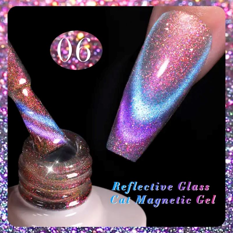 Reflective Glass Cat Magnetic Gel Polish - Born Pretty Nail Art Kit for Stunning 3D Effects | Perfect for Manicures, Pedicures, and Nail Salon Use
