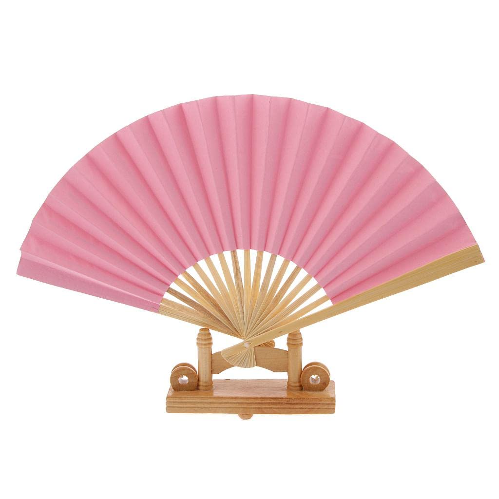 Elegant DIY Pink Bamboo Hand Fan for Painting & Crafts - Summer Cooling Gift