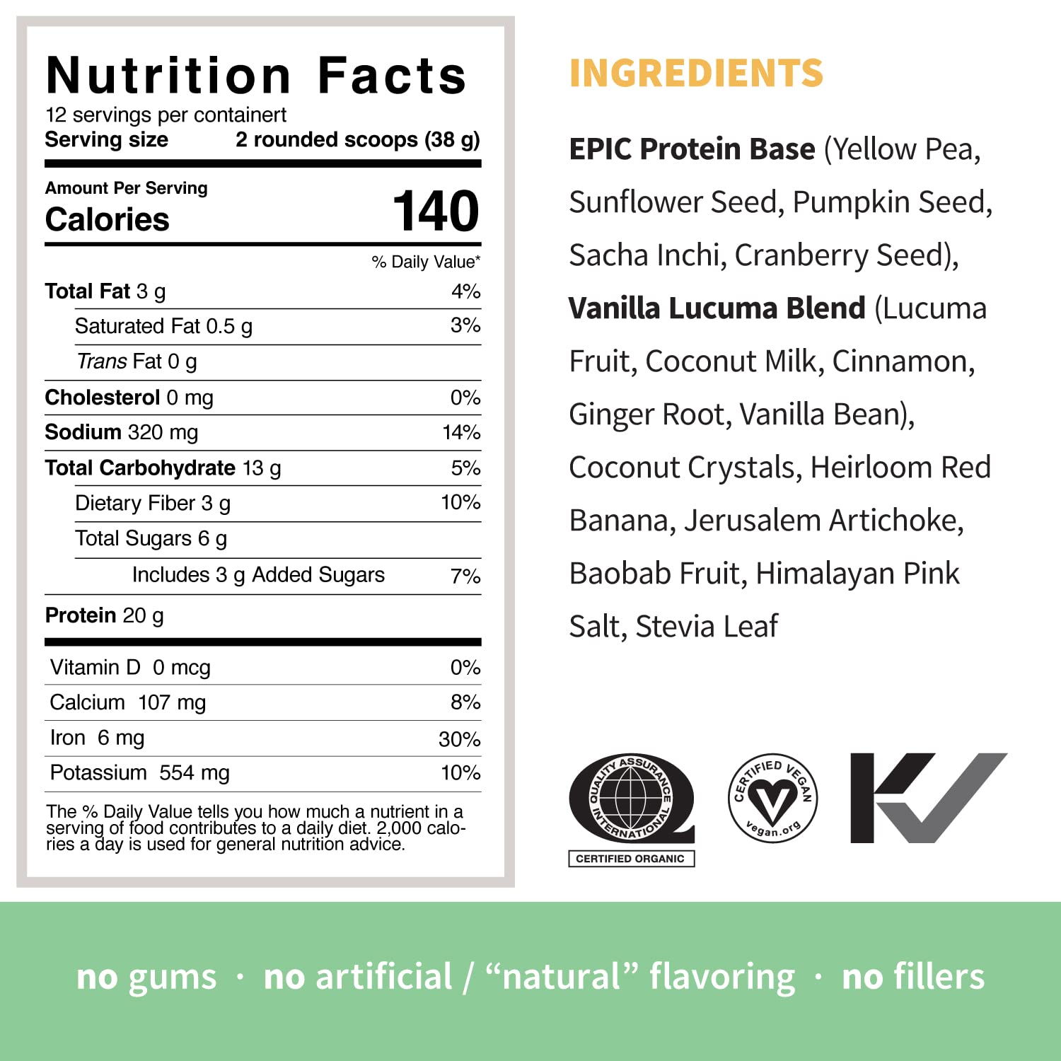 Sprout Living Epic Protein Bundle - Chocolate Maca & Vanilla Lucuma (20g Organic Plant-Based Vegan Protein Powder, Gluten Free, Superfoods) | 1lb, 12 Servings for Smoothies, Baking & Post-Workout Recovery