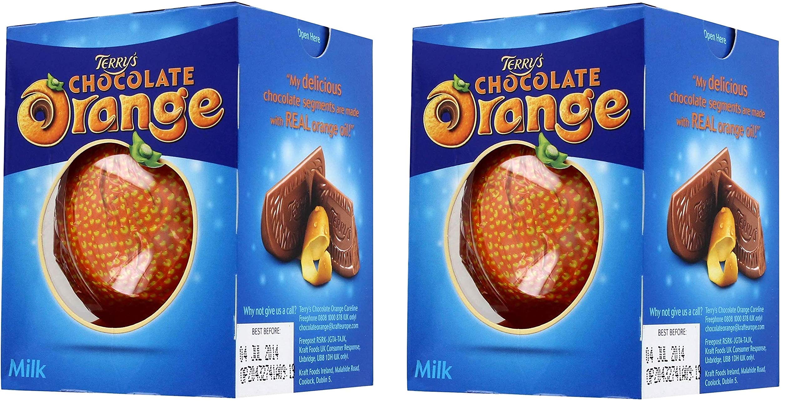 Premium Chocolate Milk Orange Bars - 157g (5.53 oz) Pack of 2 - Imported from UK - Gourmet Candy for Christmas Gifts, Birthday Celebrations & Special Occasions