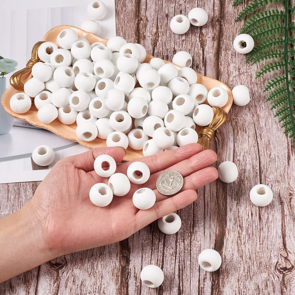 200Pcs Natural Wooden Beads 20x15mm with 10mm Large Hole - DIY Jewelry Making, Home Decor, Crafts - Perfect for Necklaces, Bracelets, and Creative Projects