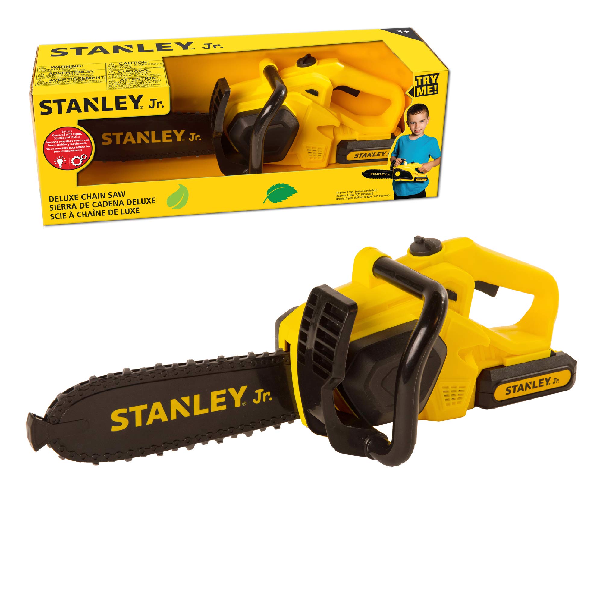 **Stanley Jr Battery-Powered Deluxe Chainsaw - Red Toolbox Set for DIY, Wood Cutting & Outdoor Projects**
