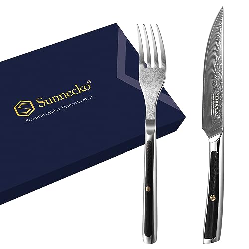 Non serrated-2pcs steak knife and fork set