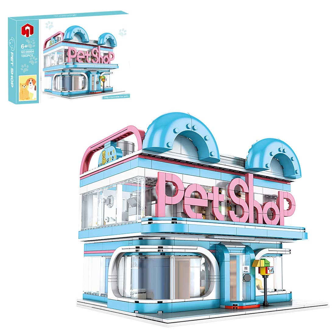 FINER SHOP 1082-Piece Modular Building Kit - MOC City Street Pet Shop Construction Toy Set for Adults, Collector's Edition with 17P9101DW16QZPQ6U | Perfect for Home Decoration, Gift Giving & Creative Play