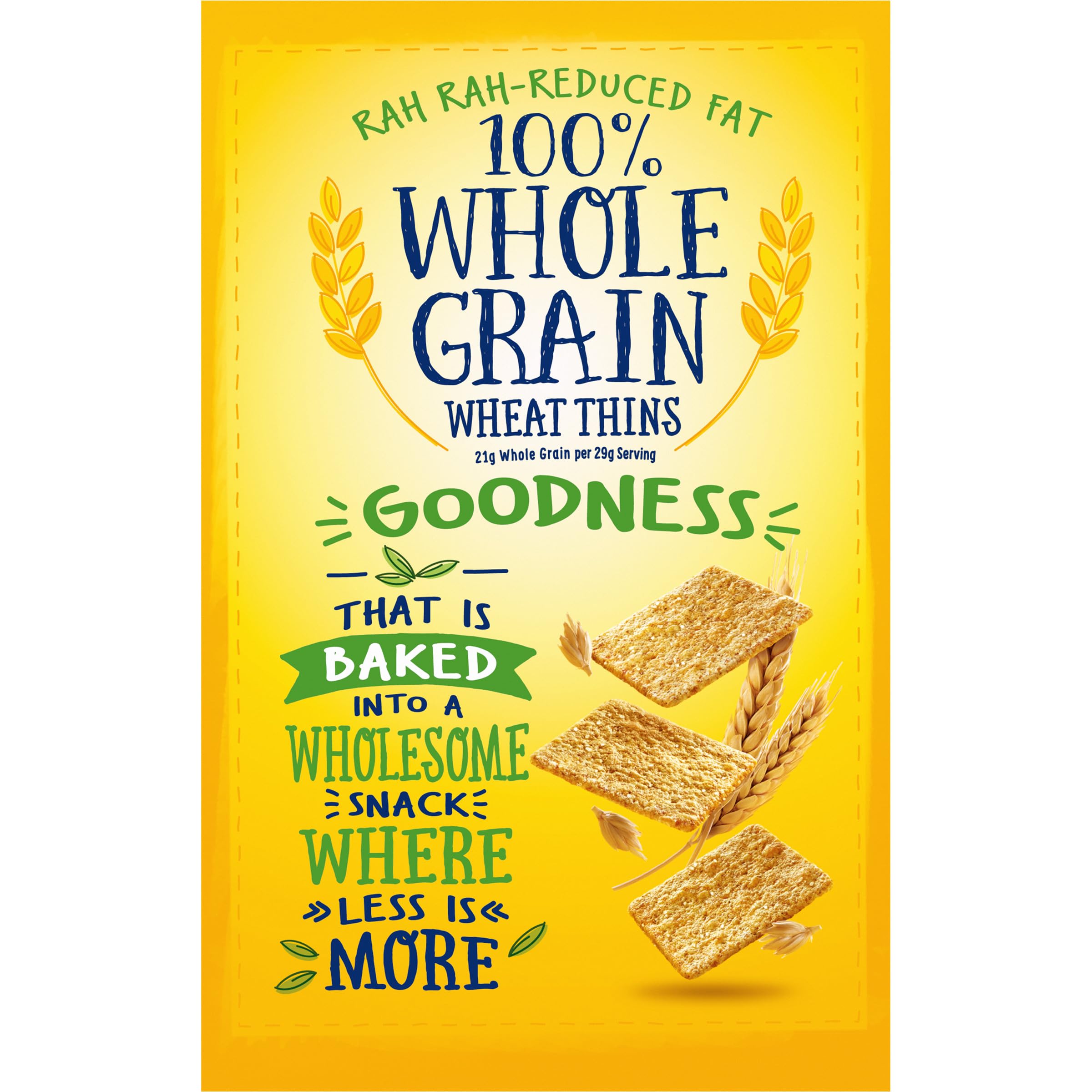 Wheat Thins Reduced Fat Whole Grain Wheat Crackers - Healthy Snack for Kids & Adults - 8 oz Pack - Perfect for Lunchboxes, Office Snacks & Party Platters