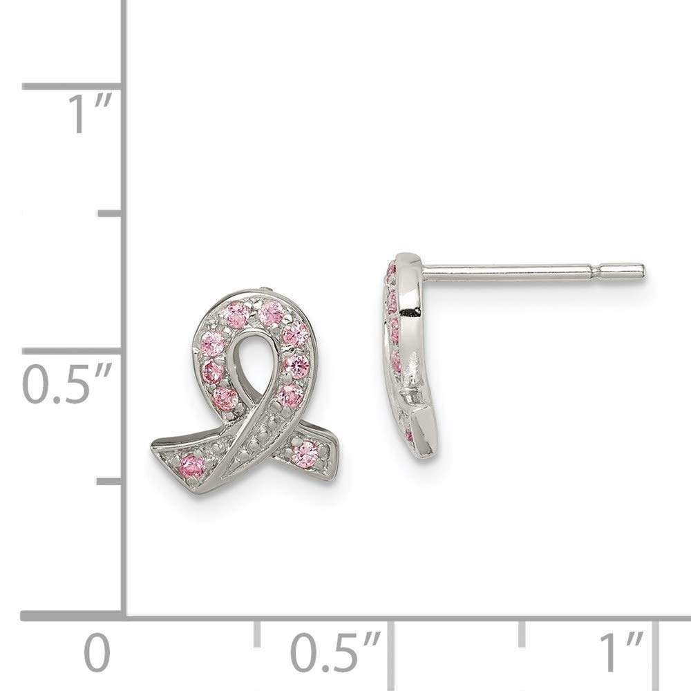 925 Sterling Silver Pink Cubic Zirconia Ribbon Earrings for Women - Elegant Fine Jewelry Gift for Her, Perfect for Valentine's Day, Anniversary, Birthday & Special Occasions