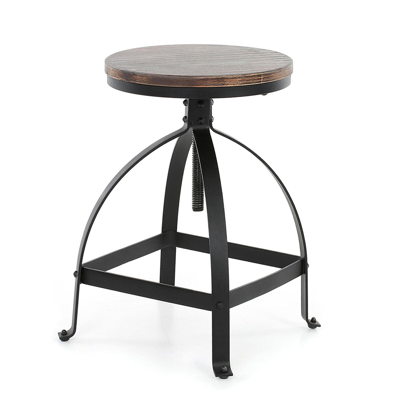Adjustable Swivel Bar Stool - Industrial Pinewood Kitchen Dining Chair with Modern Decor for Kitchen Island, Counter & Bar Set - Perfect for Home, Restaurant & Cafe Use